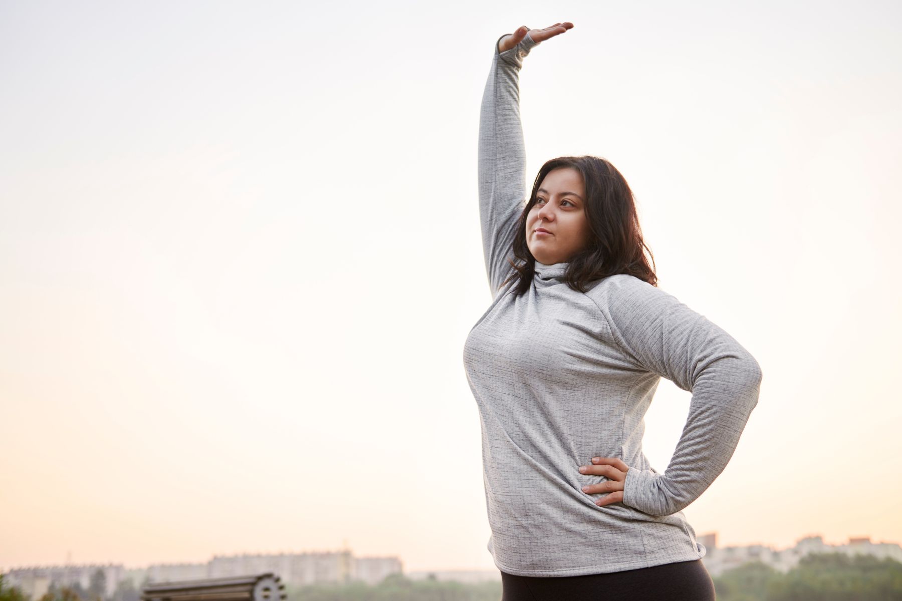 Woman stretching