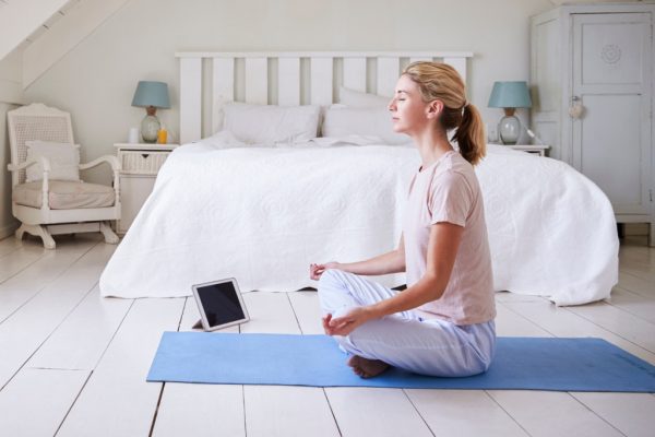 woman meditating