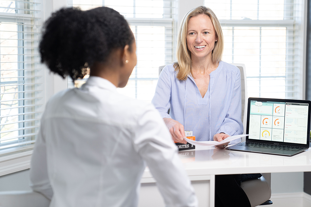 woman consulting with a client